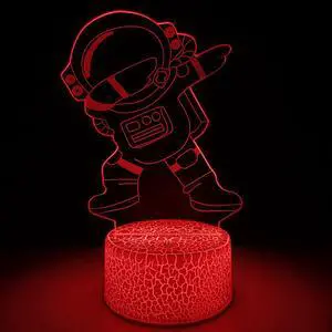 Weastlinks Spaceman 16 Colors Changing Acrylic LED Night Light 3D Creative Astronaut Restroom Decor Lamp for Boys and Girls Birthday Gift