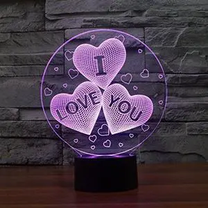 Weastlinks 3D Love Romantic Illusion Light 16 Colors Change Night Light LED Heart Sleep Light for Valentines Wife Boyfriend Girlfriend