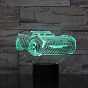 Weastlinks 3D Night Light Cars Lightning McQueen Children Night Lamp Color Changed Acrylic Table Lamp Gifts for Kids Christmas Toy