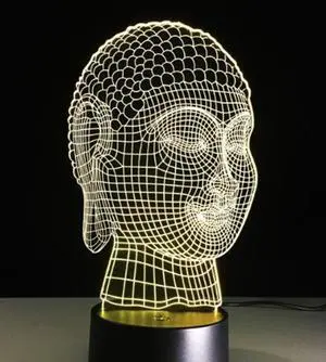 Weastlinks Buddha 7 Color Changing Night Lamp 3D Atmosphere Bulbing Light 3D Visual illusion LED Lamp for kids toy Christmas Birthday gifts