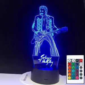 Weastlinks Johnny Hallyday Guitar Home Decoration Bright Base Remote Touch Color Changing Bedroom Nightlight Holiday Gift
