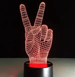 Weastlinks NEW Creative Middle Finger 3D Skull LED Night Light 16 Color Change Bedside Nightlight Indoor Decoration Lighting Halloween Gifts
