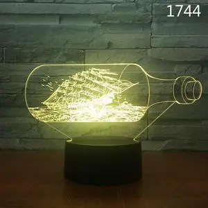 Weastlinks Sail Boat - 3D Optical Illusion Novelty Table Lamp Beautiful Sea Boat Shape Night Light