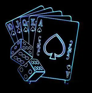 Weastlinks Folding Poker 3D Lamp 7 Color Change Desk Table Light USB LED Battery Light Casino 3D Illusion LED Light Novelty Gifts