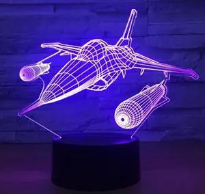 Weastlinks Fly the World Earth Globe Airplane 3D LED Lamp Art Sculpture Lights in Colors 3D Optical Illusion Lamp with Touch Button GX131