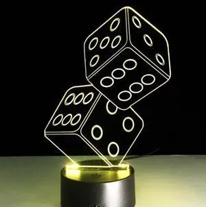 Weastlinks Folding Poker 3D Lamp 7 Color Change Desk Table Light USB LED Battery Light Casino 3D Illusion LED Light Novelty Gifts