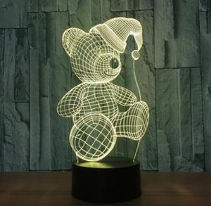 Weastlinks Cartoon Cute Heart Bear Shape Acrylic LED Lamp 3D Baby Night Light Sleeping Lighting 7 Colors with Touch and Remote Control