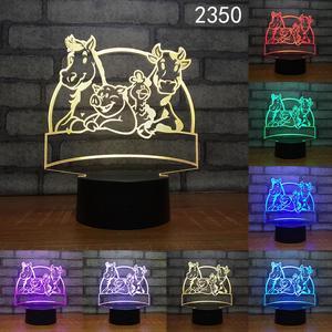 Weastlinks Cartoon Zebra Bear Monkey Cute Animal Shape Acrylic LED Lamp 3D Night Light For baby children Sleeping Lighting