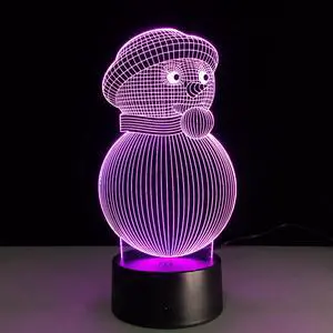 Weastlinks Acrylic 7 Colors Changing LED USB 3D Table Lamp Novelty Gifts Christmas Tree Snowman Santa Clause Xmas Deer for Home Decorations