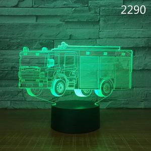 Weastlinks Crane Truck Fire Car School Bus Design Acrylic Cars 7/16 Colors Change 3D Illusion Boys Kids Gifts