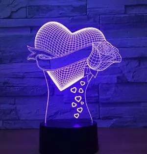 Weastlinks 7 Color Change Rose Acrylic 3D Light LED Living Table Lamp Micro USB Mood Light For Bedroom Bedside Lover Valentines Wife Gift