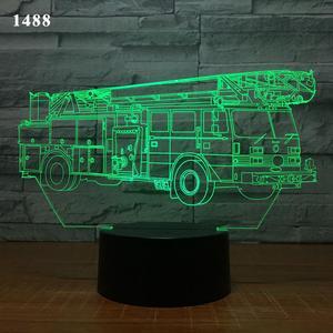 Weastlinks Crane Truck Fire Car School Bus Design Acrylic Cars 7/16 Colors Change 3D Illusion Boys Kids Gifts