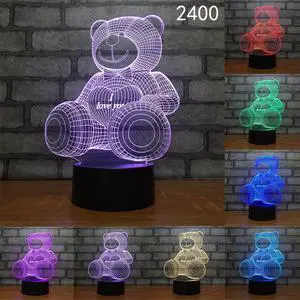 Weastlinks Cartoon Zebra Bear Monkey Cute Animal Shape Acrylic LED Lamp 3D Night Light For baby children Sleeping Lighting