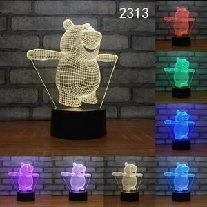 Weastlinks Cartoon Zebra Bear Monkey Cute Animal Shape Acrylic LED Lamp 3D Night Light For baby children Sleeping Lighting