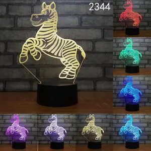 Weastlinks Cartoon Zebra Bear Monkey Cute Animal Shape Acrylic LED Lamp 3D Night Light For baby children Sleeping Lighting