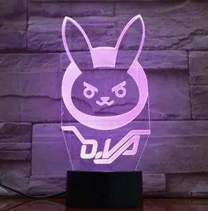 Weastlinks Game Overwatch D.Va Hana Song Kids Night Light LED Touch Sensor Bedroom Decor Light Holiday Present OW 3d Night Lamp Dva Bedside
