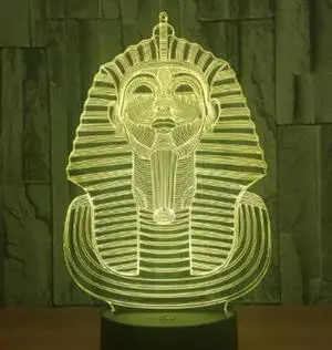 Weastlinks 3D Night Light Egypt Anubis 3D Bulbing Lamp Illusion Colors Changing Desk Light With Black Touch Base Decor Night Light