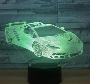 Weastlinks Multi Colors 3D Car Night Lamp Acrylic Panel Car Shape LED Light with 7 Colors Change Touch or Remote Control