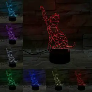 Weastlinks LED Night Lamp Touch Sensor Cat Acrylic Animal Light Colorful Child Holiday Gift Sleepping Creative Bedroom Desktop Decor Lamp