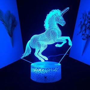 Weastlinks 3D Lamp Unicorn Child Night Light for Kids Gift Girl Bedroom Decor Unicorn Night Lamp Color Changing USB Battery Nightlight