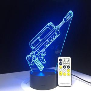 Weastlinks Battle Sniper Rifle Silent Gun SCAR M4A1 3D LED Lamp 7 Colors Touch Base Night Light Back To School's Decor Night Gift