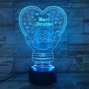 Weastlinks Santa Claus 7 Color Lamp 3D Visual Led Night Lights For Kids Touch USB Table Lampara Lampe Sleeping Nightlight Christmas Gift