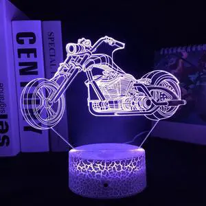 Weastlinks Acrylic Jeep Car 3D Night Light Novelty Motocycle Racing Car 7 Colors Changing LED Desk Table Lamp 3D Illusion Lamps For Boys Gifts
