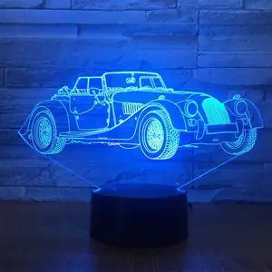 Weastlinks Acrylic Jeep Car 3D Night Light Novelty Motocycle Racing Car 7 Colors Changing LED Desk Table Lamp 3D Illusion Lamps For Boys Gifts