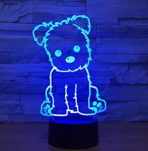 Weastlinks All Kinds of Dog 3D Lamp LED Night Light with 7 Colors Change Acrylic Stereo Illusion Table Lamp 5V USB Novelty Gifts
