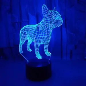 Weastlinks All Kinds of Dog 3D Lamp LED Night Light with 7 Colors Change Acrylic Stereo Illusion Table Lamp 5V USB Novelty Gifts
