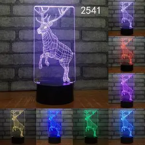 Weastlinks 3D LED Night Lights Elephant Tiger Deer Cat Wolf 7 Colors Light for Home Decoration Lamp Amazing Visualization Optical Illusion