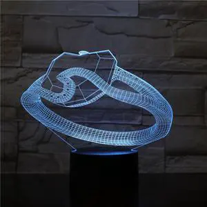 Weastlinks American Football Helmet Lamp 3D Night light Bedroom Decor Alarm Clock Michelangelo David 7 Colors Drop shipping Sports Nightlight Baby Child Gifts