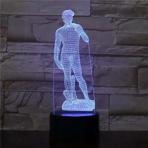 Weastlinks American Football Helmet Lamp 3D Night light Bedroom Decor Alarm Clock Michelangelo David 7 Colors Drop shipping Sports Nightlight Baby Child Gifts