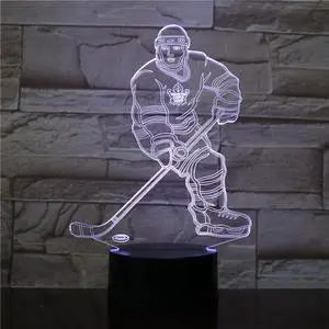 Weastlinks Baseball Basketball Ice Hockey 3D LED Night Light for Club Home Office Room Decor Light Gift for Kid Child Colorful Desk Lamp