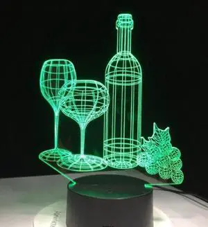 Weastlinks Twin Tower Building Tennis Racket 3D LED Lamp Touch Sensor Night Light 7 Color Changing Lamp Luminaria for Kids Bed Room Mood Lighting