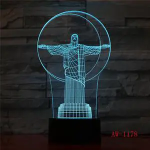 Weastlinks Statue of Liberty White House 3D Illusion Night lightTable Lamp for Kids Bedroom Decoration Nightlight LED RGB Touch Sensor Gift