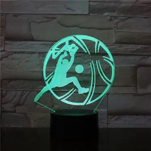 Weastlinks Baseball Basketball Ice Hockey 3D LED Night Light for Club Home Office Room Decor Light Gift for Kid Child Colorful Desk Lamp