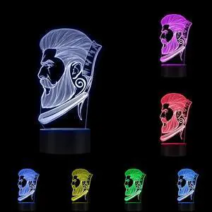 Weastlinks Barbershop Hair Hairdresser Haircut Business Beard Salon Man LED Night Lamp Custom Barber Shop Name Acrylic LED Edge Light Logo