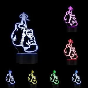 Weastlinks Boxing Gloves Novelty Table Night Light LED Desk Night Lamp Touch Control Engraved Gift 7 Color Change Boxing GYM Decoration
