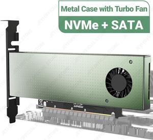 Weastlinks SK9 M.2 Dual PCIE 4.0 Adapter for NVMe / NGFF SSD With Turbo Fan, NVME (m Key) and SATA (b Key) SSD to PCIe x4 X8 X16 Slot