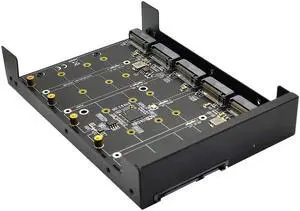 Weastlinks Metal Case 4/5 Port B+M Key M.2 SATA SSD to 3.5" SATA3.0 6Gb JBOD Adapter Card With Enclosure Socket M2 NGFF to SATA Adapter Box