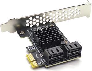 Weastlinks Chi a Mining SATA PCI-E Adapter 4 Port SATA 3.0 to PCIe x1 GEN3 Expansion Card SATA 3 III PCI-e PCI Express Card ASMedia ASM1064