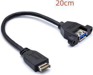 Weastlinks USB 3.2 Gen2 Front Panel Screw Mount Extension Cable 10Gbps 20Pin TYPE-E to USB3.1 TYPE-A Female/Male Connector Extensor Adapter