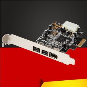 Weastlinks 1394 Expansion Card PCI-E 1X to IEEE 1394 DV Video Adapter 1x 1394A 6Pin + 2x 1394B 9Pin Controller Firewire Card for Desktop PC