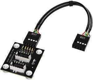 Weastlinks Dual USB 3.1 Front Panel Socket Key-A Type-E to USB 2.0 9Pin Mainboard Header Male Cable Extension Adapter with Magnetic Pad