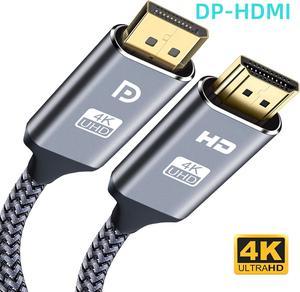 Weastlinks DP to HDMI Cord 4K 30Hz DisplayPort to HD Adapter Male to Male Cable Compatible with Computer Monitor Projector TV