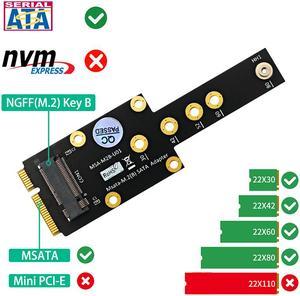 Weastlinks mSATA to Key B M.2 SATA SSD Adapter Convert Card Riser Board mSATA to M.2 SSD Converter Support 2230 2242 2260 2280 M2 SSD