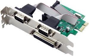 Weastlinks 2 Port Serial RS232 DB9 Pin + 1 Port Parallel LPT DB25 Pin to PCI-E Adapter Card