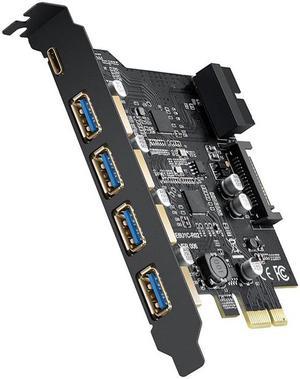 Weastlinks USB 3.0 PCI-E Type C Expansion Card PCI Express PCI-E to USB 3.0 Controller 5Port + 1Port USB 3.1 PCI-E Card Adapter