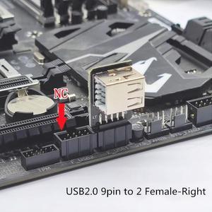 Weastlinks 9pin to USB Adapter Connector PC Internal Motherboard 9pin to USB 2.0 Type A Female Converter White